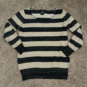Shimmer black and tan sweater